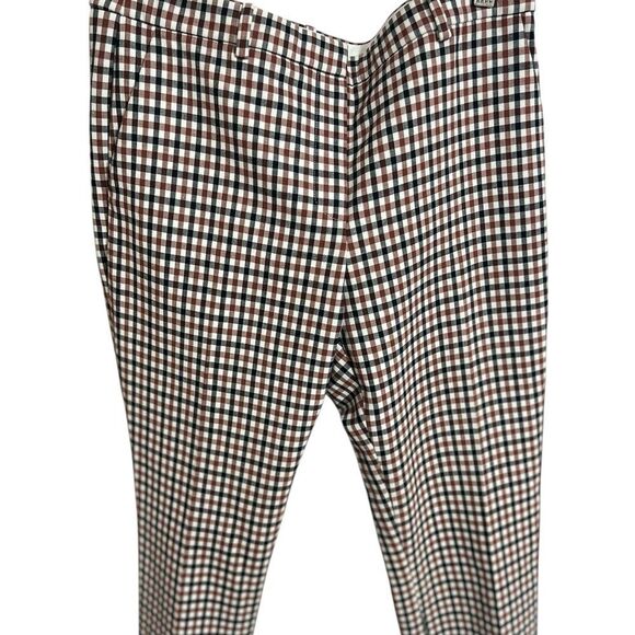 Theory Treeca Cropped Check Pants blue white red 6 or 28 - Picture 5 of 14